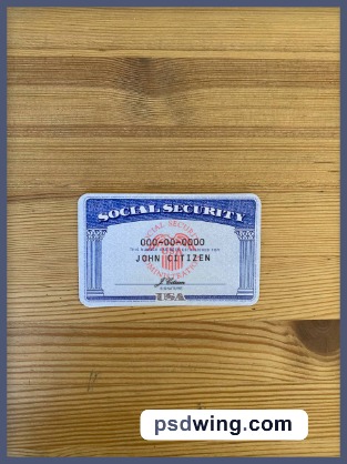 USA SSN Photolook - Bright Wood Table Background (Front)